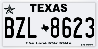 TX license plate BZL8623