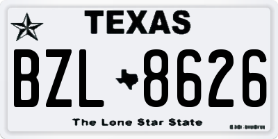 TX license plate BZL8626