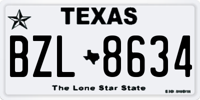 TX license plate BZL8634