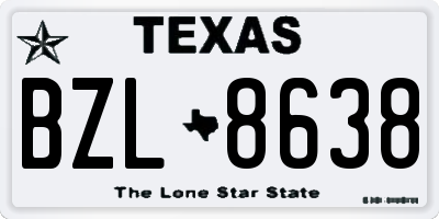 TX license plate BZL8638