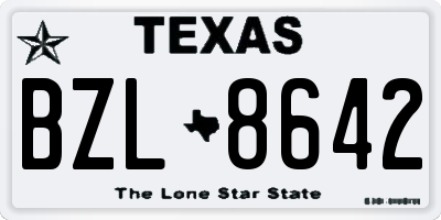 TX license plate BZL8642