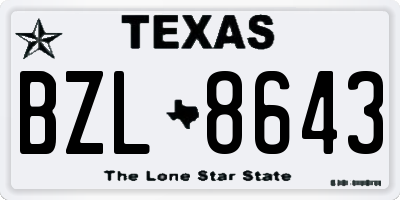TX license plate BZL8643