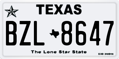 TX license plate BZL8647