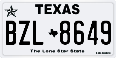 TX license plate BZL8649