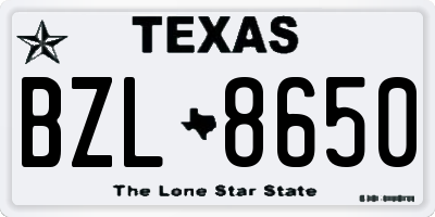 TX license plate BZL8650