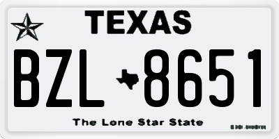 TX license plate BZL8651