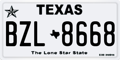 TX license plate BZL8668