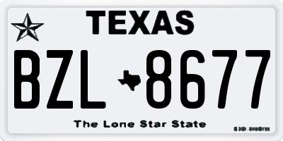 TX license plate BZL8677