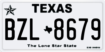 TX license plate BZL8679