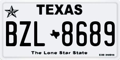 TX license plate BZL8689