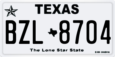 TX license plate BZL8704