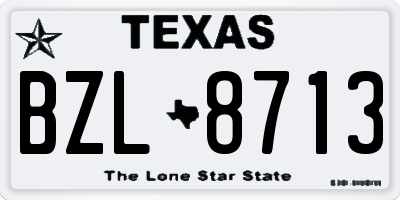 TX license plate BZL8713