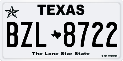 TX license plate BZL8722