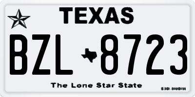 TX license plate BZL8723