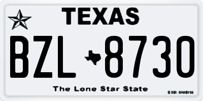 TX license plate BZL8730