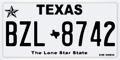 TX license plate BZL8742