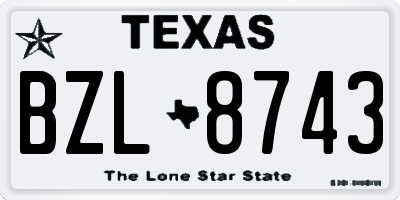 TX license plate BZL8743