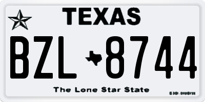 TX license plate BZL8744