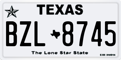 TX license plate BZL8745