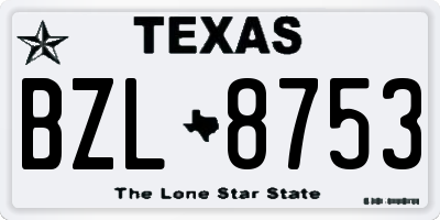 TX license plate BZL8753