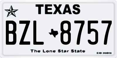 TX license plate BZL8757