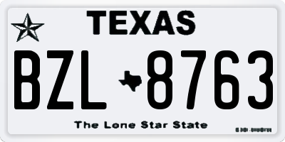 TX license plate BZL8763