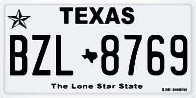 TX license plate BZL8769