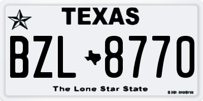 TX license plate BZL8770