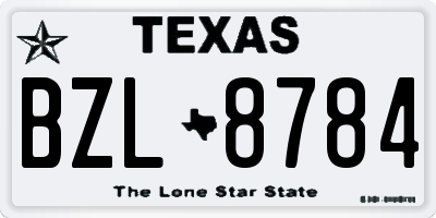 TX license plate BZL8784