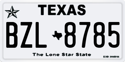 TX license plate BZL8785