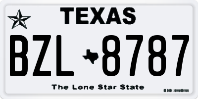 TX license plate BZL8787