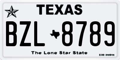 TX license plate BZL8789