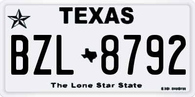 TX license plate BZL8792