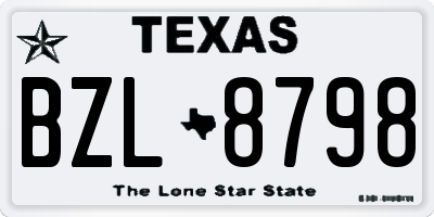 TX license plate BZL8798