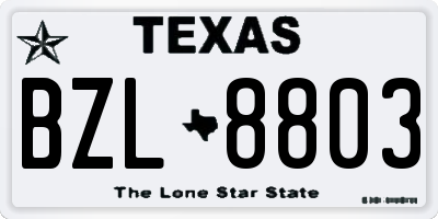 TX license plate BZL8803