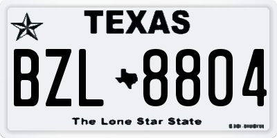TX license plate BZL8804