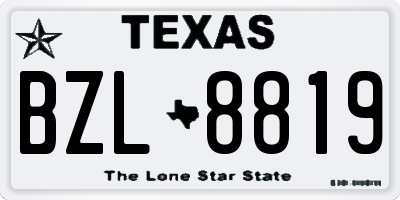 TX license plate BZL8819