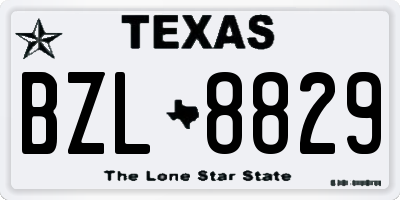TX license plate BZL8829