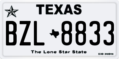 TX license plate BZL8833