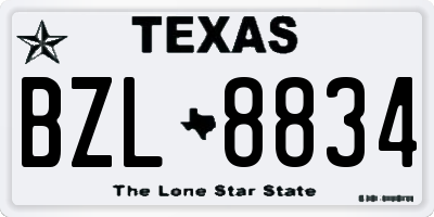 TX license plate BZL8834