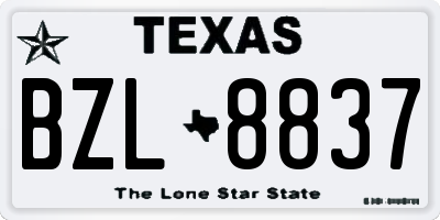 TX license plate BZL8837