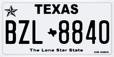 TX license plate BZL8840