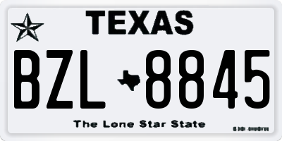 TX license plate BZL8845