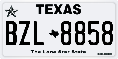 TX license plate BZL8858