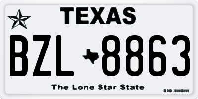 TX license plate BZL8863