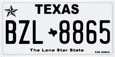 TX license plate BZL8865