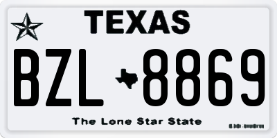 TX license plate BZL8869