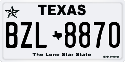 TX license plate BZL8870