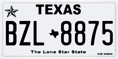 TX license plate BZL8875