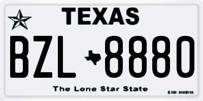 TX license plate BZL8880